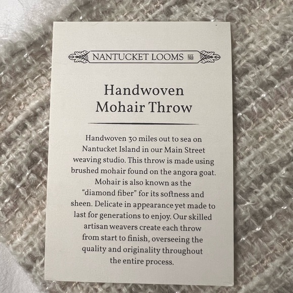 Nantucket Looms Windswept Ivory Handwoven Multi-Fiber Throw Blanket UNUSED NWT - Picture 7 of 13